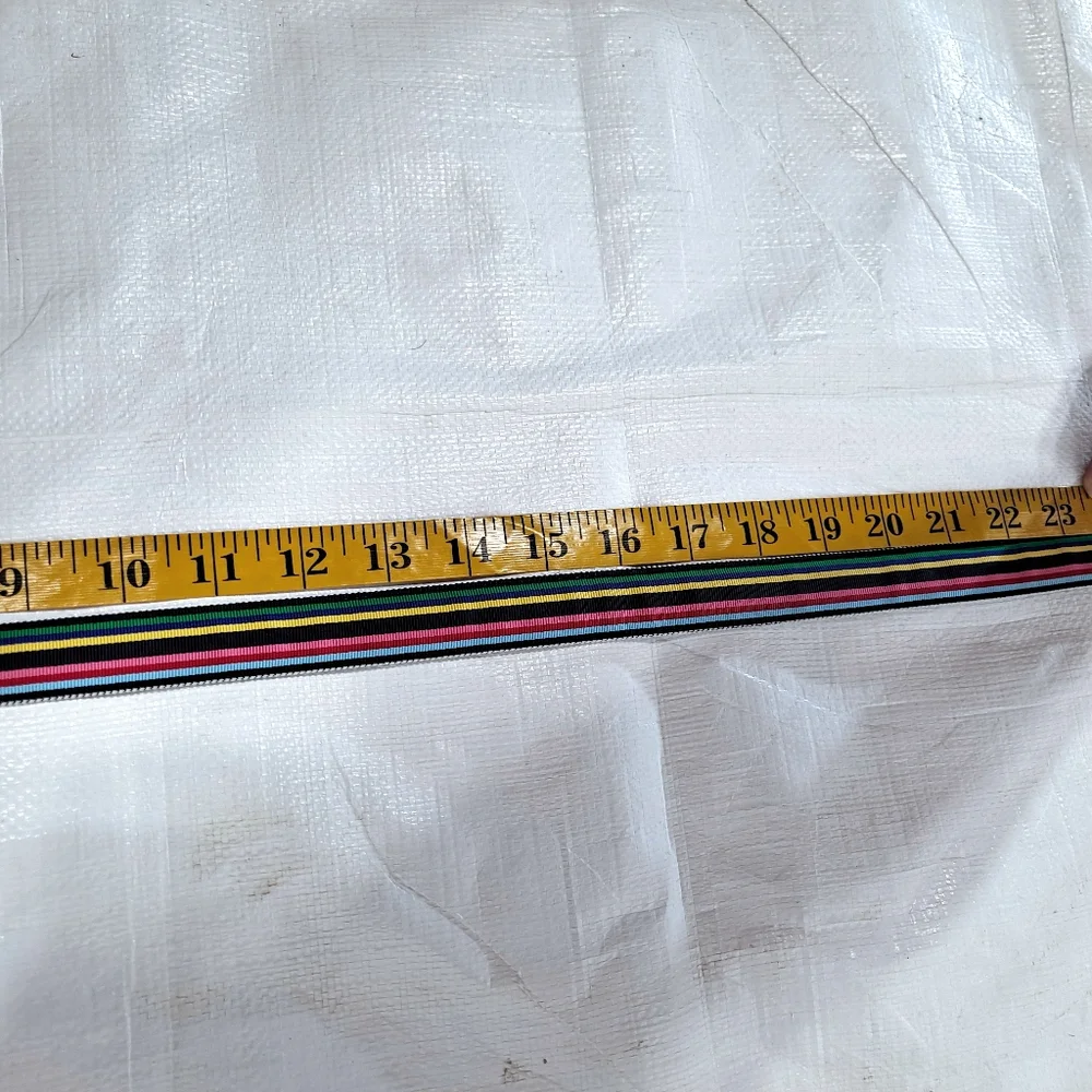 CK Bradley Rainbow Ribbon Fabric Double D Ring Belt